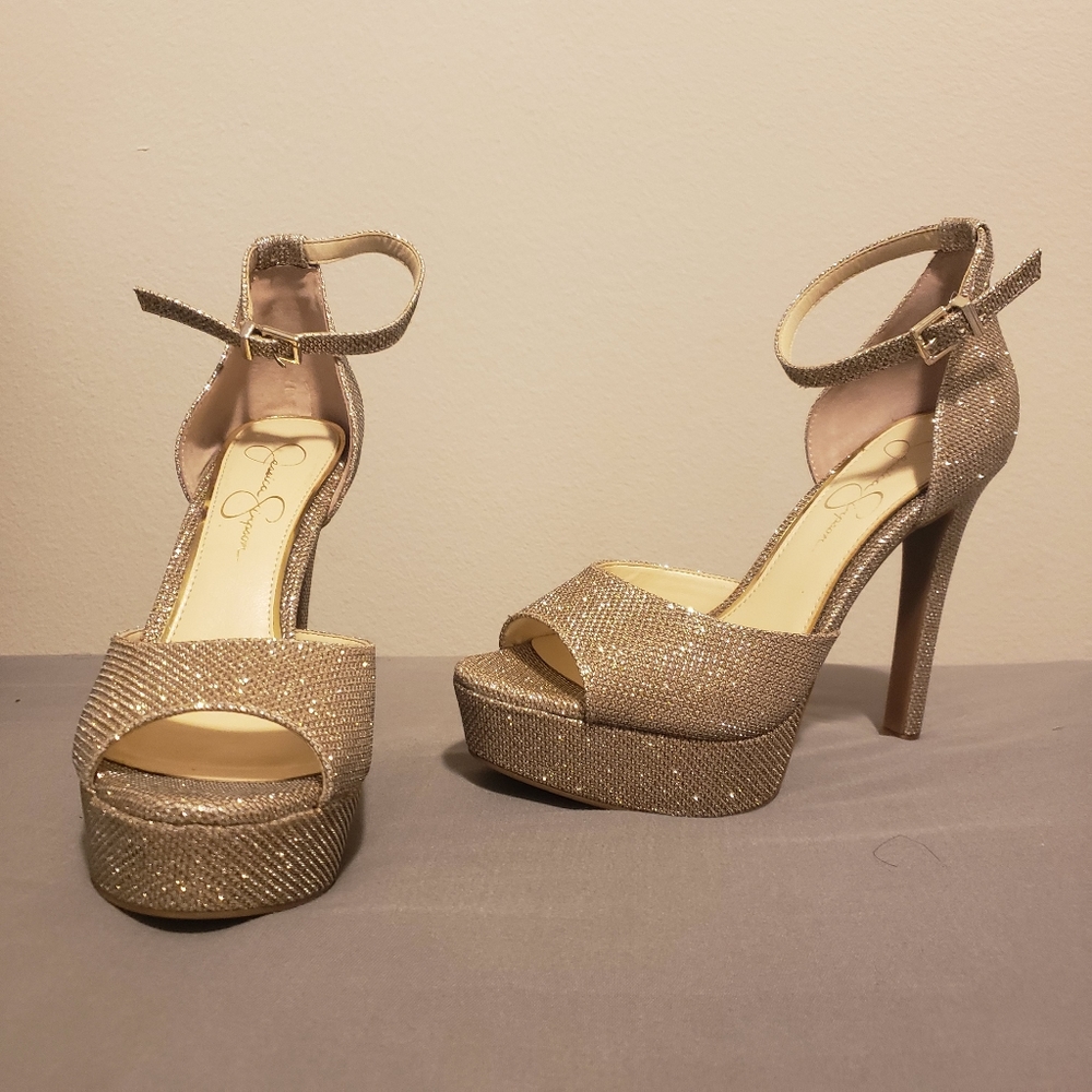 NWT Sparkly Gold Heels